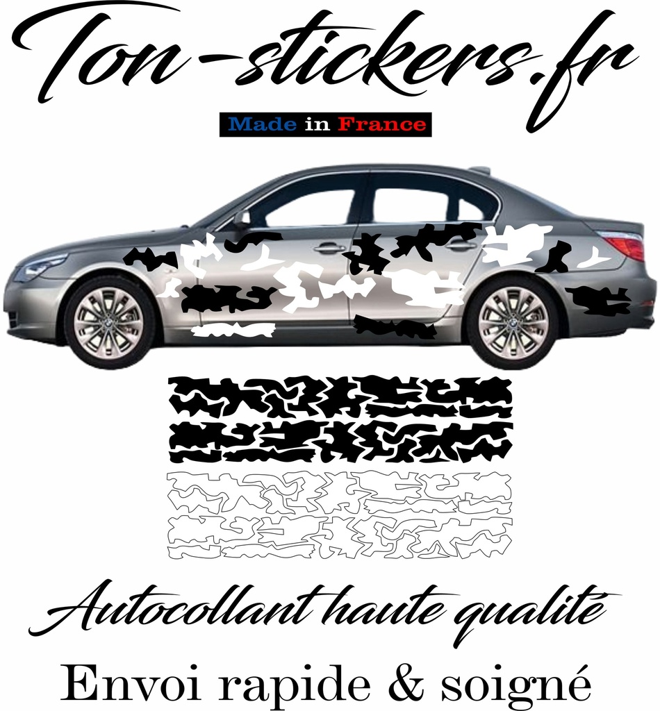 Sticker Autocollant Kit Camouflage Complet coté gauche & droit